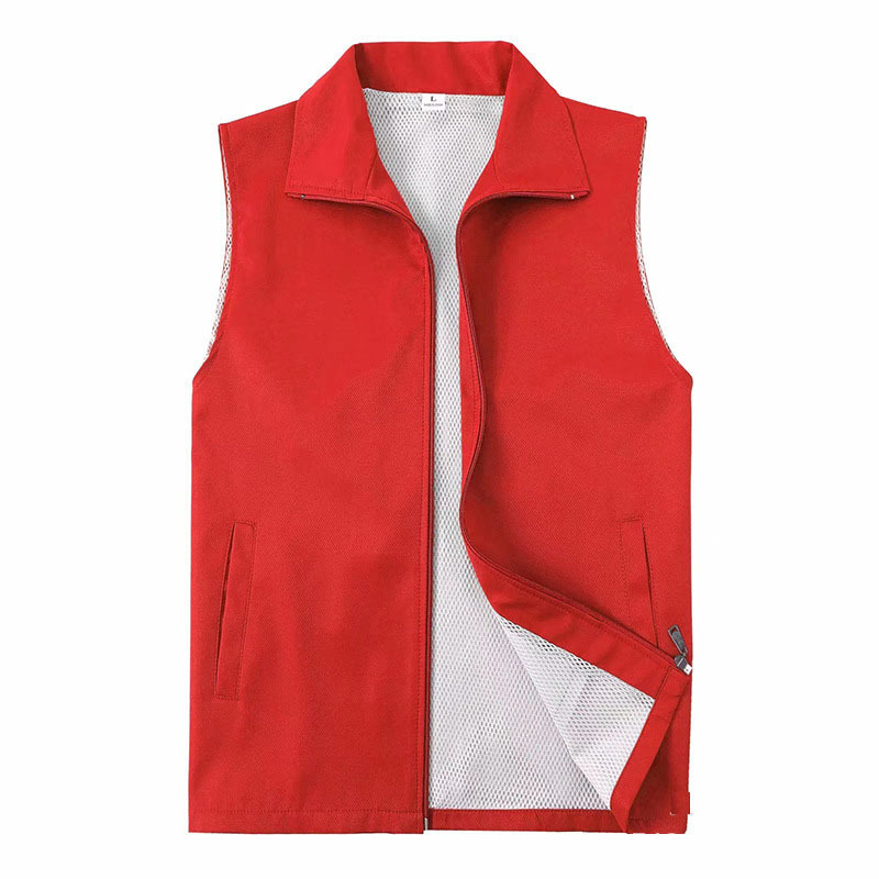 oem custom logo charity volunteer advertising event red vest vest custom made Volunteer vest custom work clothes