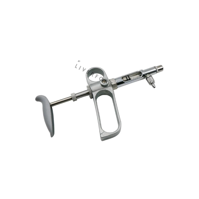 Veterinary Syringe Injection Accuracy Adjustable Metal Vaccinator injection 0.2-5ml Animal Needle pig sheep Instrument Cattle
