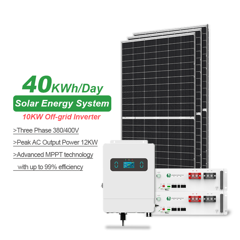 EnergyCreative 8Kw 10Kw Hybrid Off Grid Complete Kit Solar Energy System With Lithium Ion Battery for Home Use