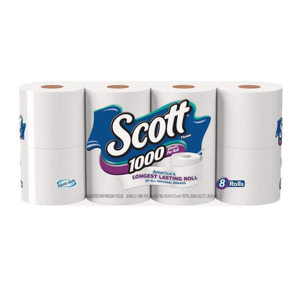 Quality toilet paper 2-Ply White Wrapped Toilet Paper Septic Safe Compatible Standard grade (50 Rolls) custom toilet paper
