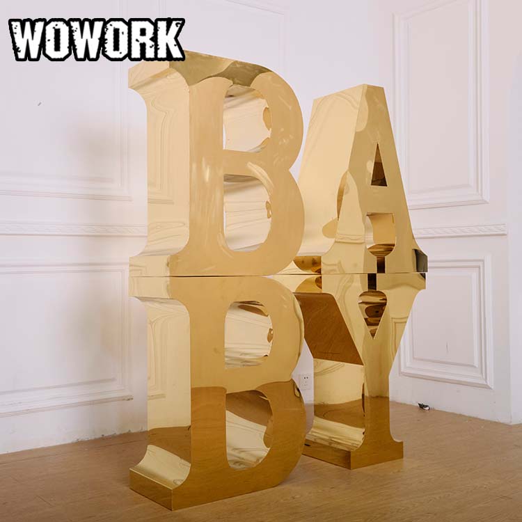 2023 WOWORK 3 фута 4 фута 100 см, принадлежности для брачных мероприятий, металлические зеркальные Золотые Столовые буквы для свадебного украшения