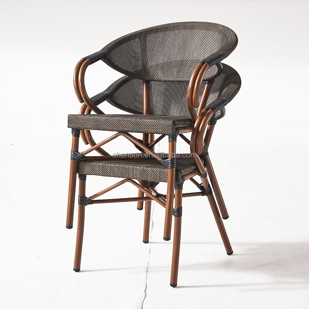 Cafe Furniture Garden Furniture For Restaurant Textilener Chair Bistro Chair Bamboo Looked Classical Dining Set
