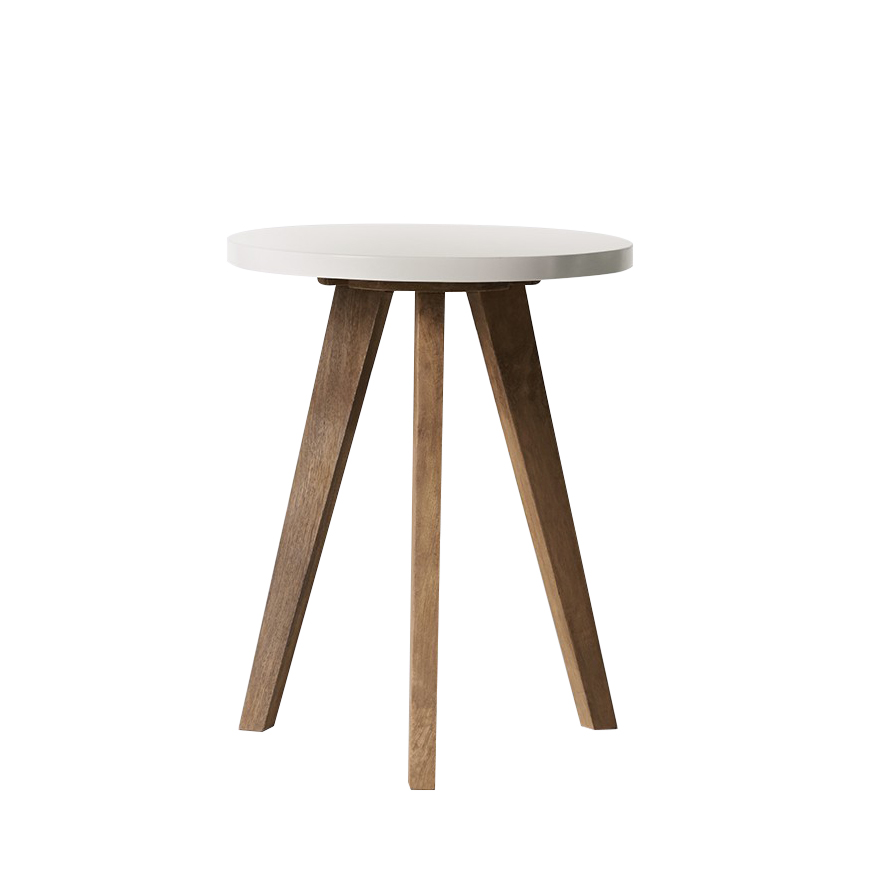 Round Table Side Tables For Living Room and Bedroom Bedside Minimalist Teak Wood Furniture