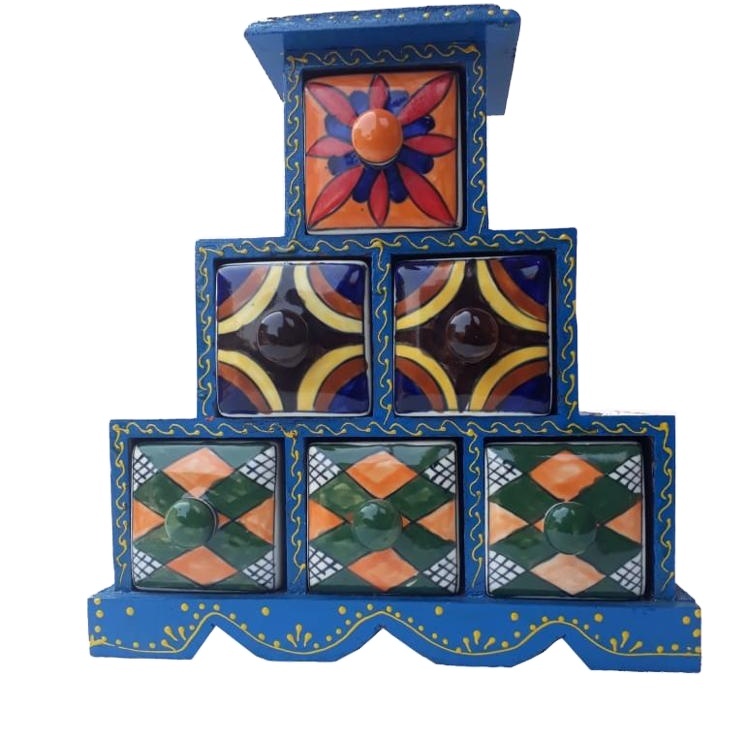 Best Quality 3 Wooden Drawers Storage Box for Spices & Jewelry Storage drawer separator from India by Quality Handicrafts