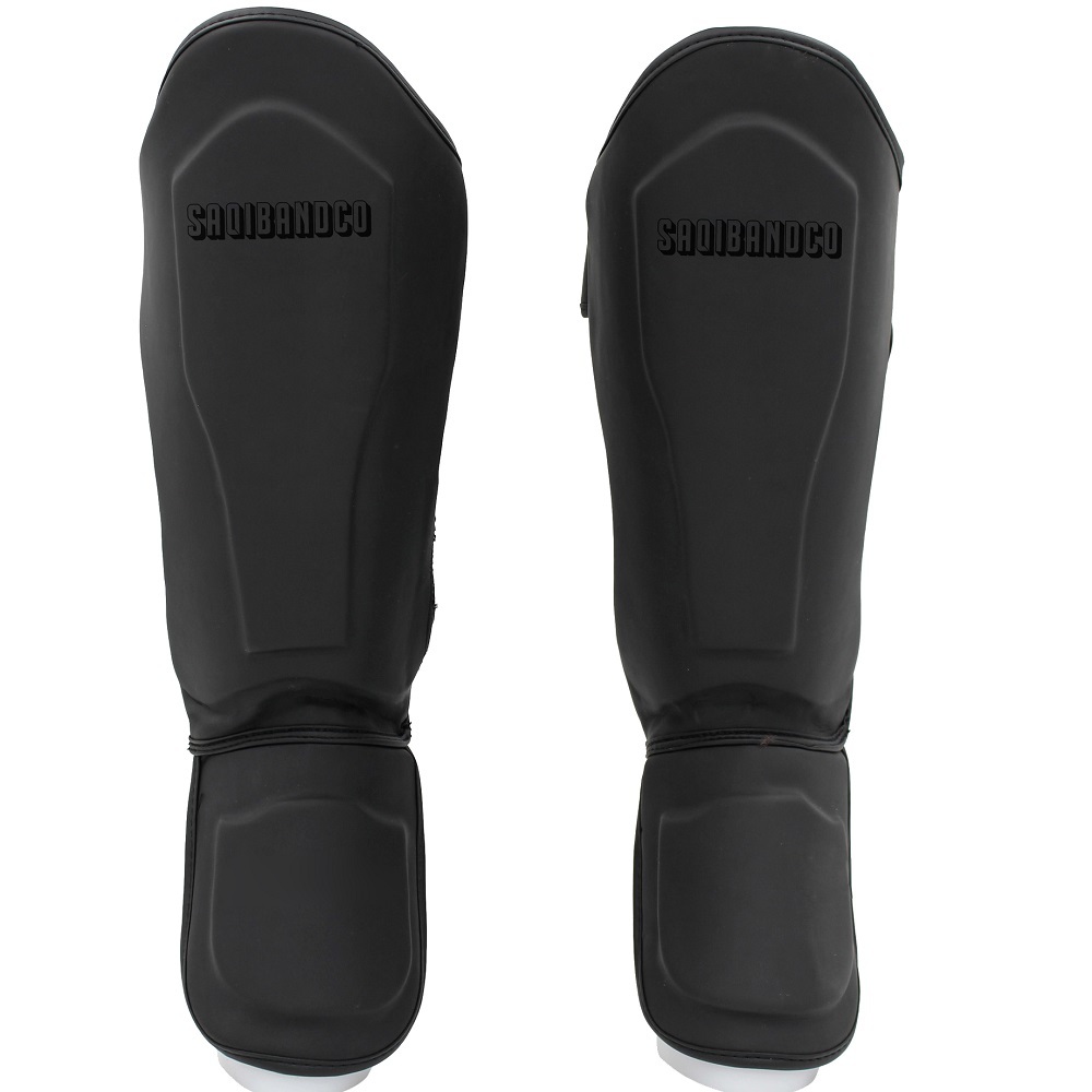 Artificial Leather Matte Black Shin Guard Kickboxing Training Shinpad Boxing Kickboxing & Muay Thai Foot Protector
