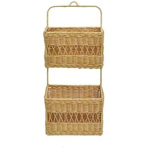 Luxury Handmade Indonesian Cane Wicker Cabinet Shelf for Kitchen Storage