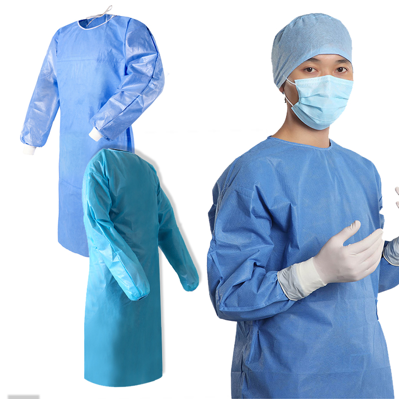 Medical Premium Protective Coverall Sterile Disposable Surgical Gown Aami Level 4 Non Woven Material For Surgical Gown Reinforce