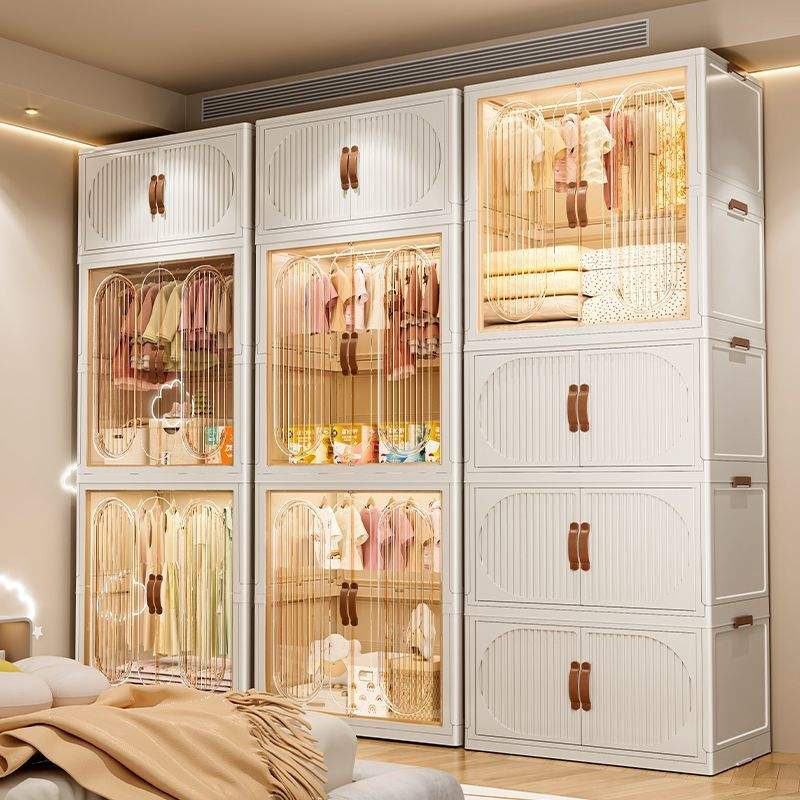 plastic wardrobe foldable storage box cabinet household baby wardrobe children's cabinet kids cabinet