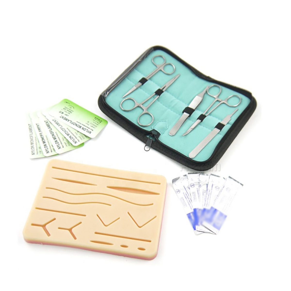Skin Suture Practice Red Kit | Student Kit Surgical Student | Suture Training Kit With Your Own Brand Name By Pissco Instruments