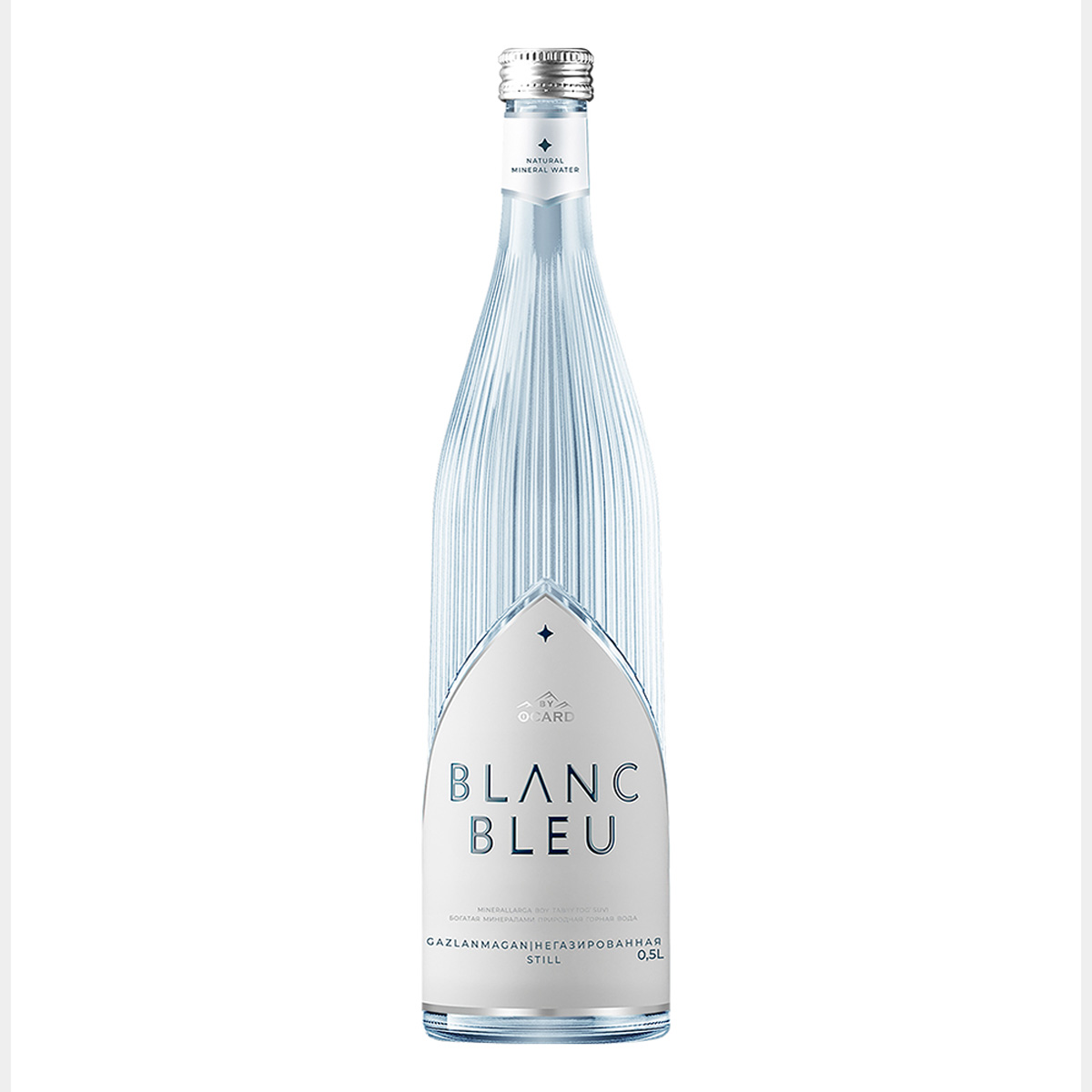 Стеклянная бутылка Blanc Bleu, 500 мл, сбалансированная с натуральными минералами, уникальная и универсальная привлекательность