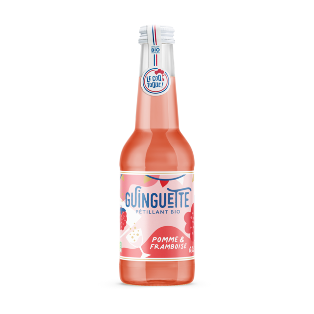 Guinguette Pure Organic Sparkling Apple juice Mixed With Raspberry juice Premium Quality Sparkling Fruit juice Made In France