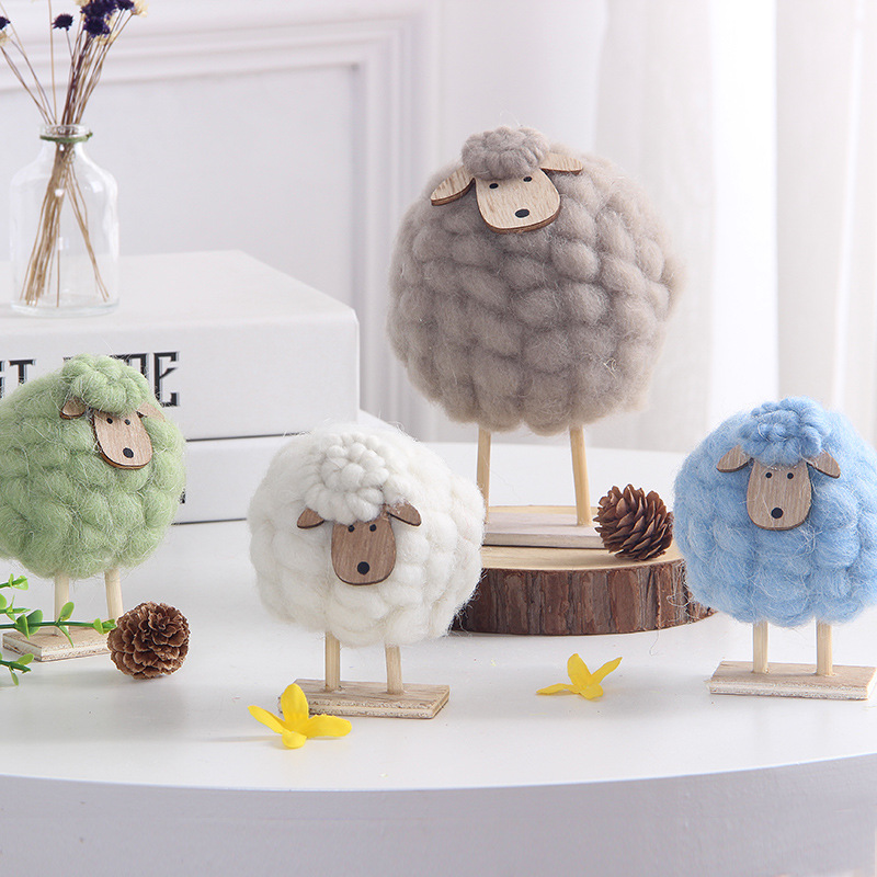 Three Styles Festival Ornament Felt Sheep Handmade Handicrafts Decor Items Diy Home Decoration