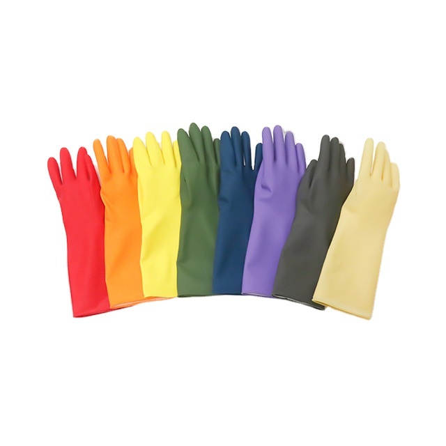 [HAYANSON] the Most Comfortable Fit on the Hands and Hard Rubberlab Household Rubber Gloves Long Color