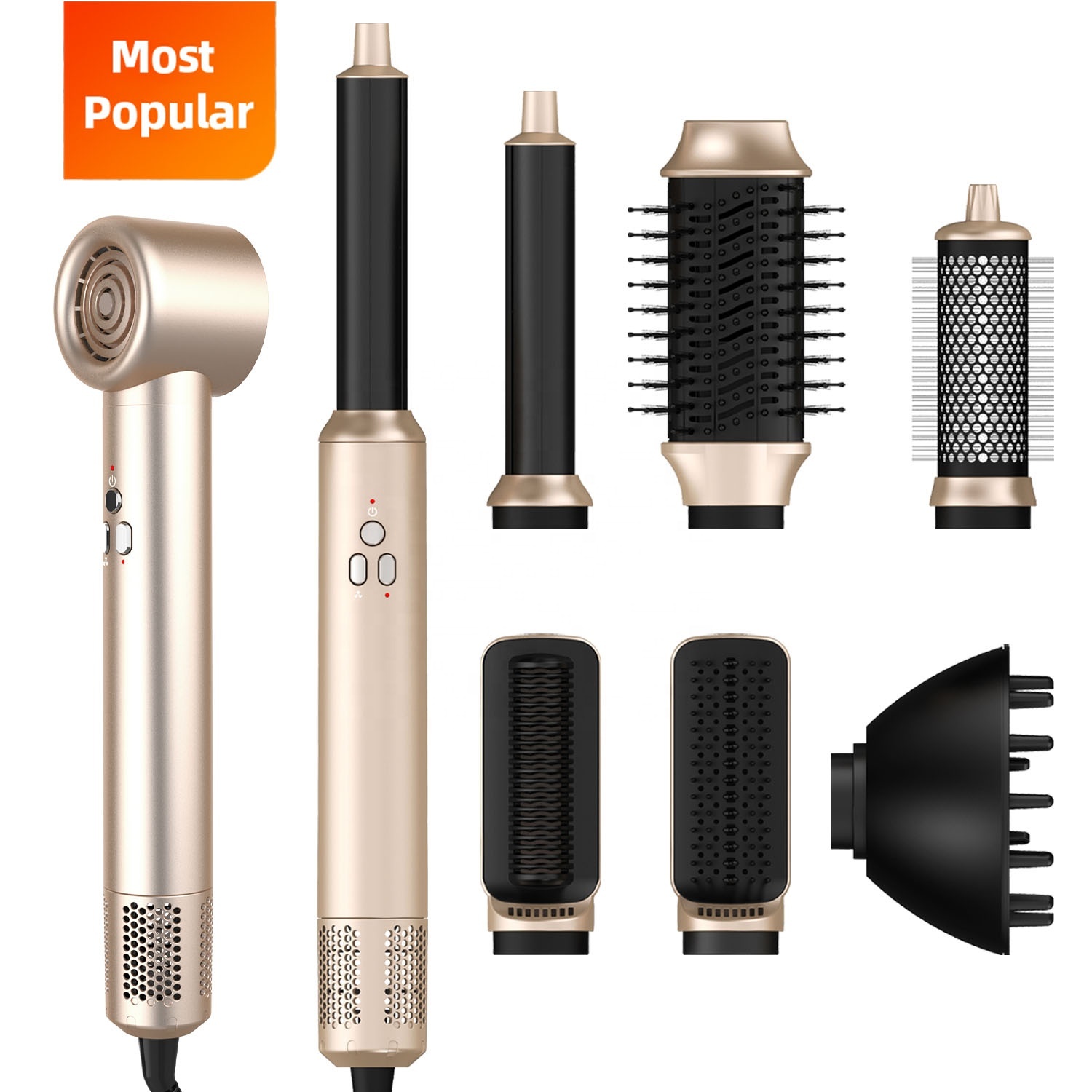 JAYSUNNY 7 In 1 Brushless Motor Electric Hair Style Dryer 1500W Air Wrap Complete Styler Hand Dryer For Hair Set