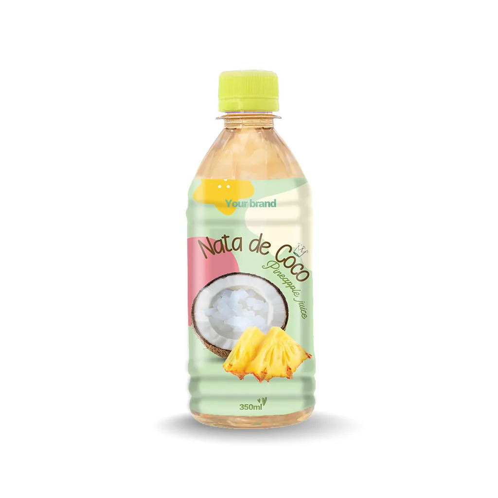Nata de coco  Drink Great taste in 350ml PET bottle - Private label - Free Sample - Free Design Viet Nam Supplier