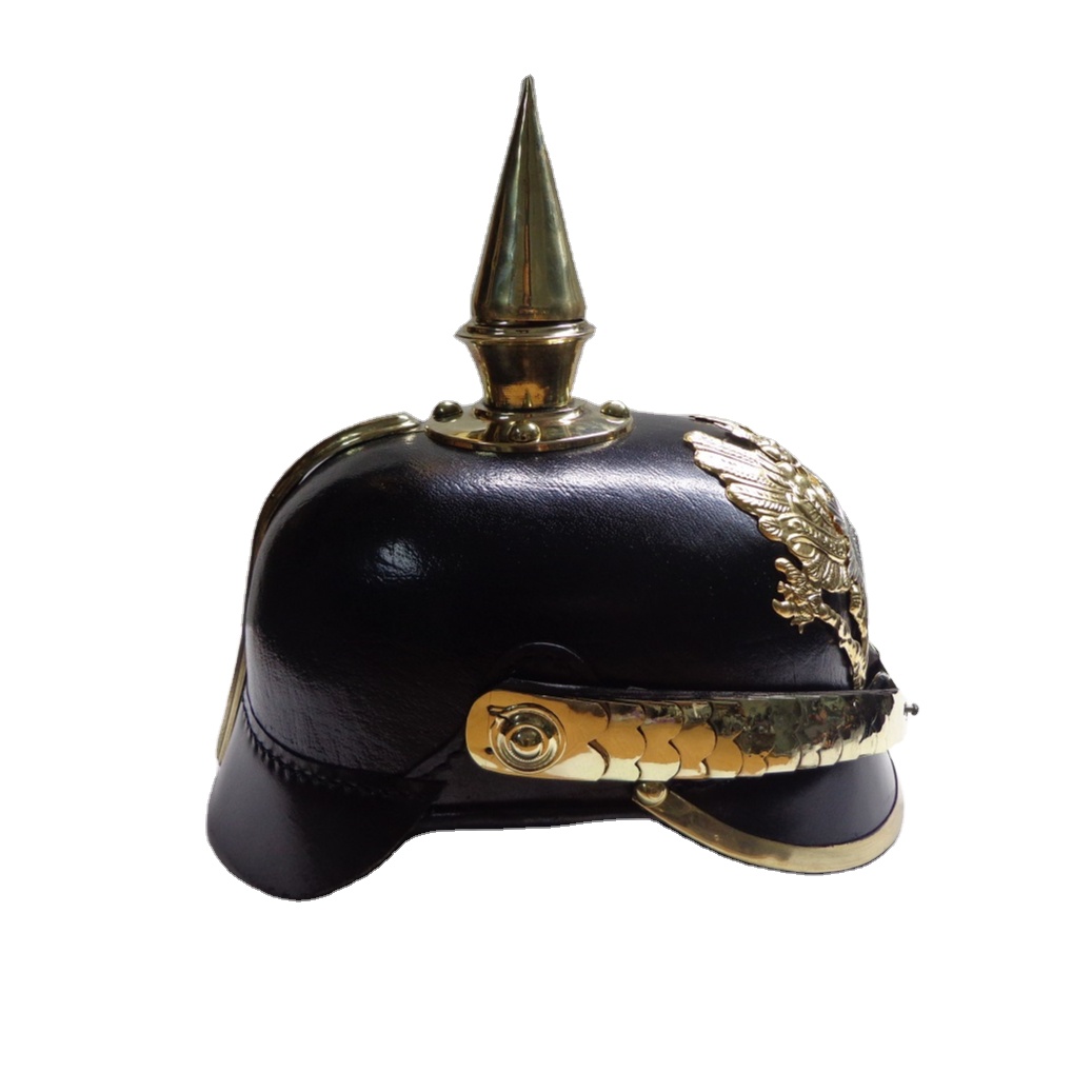 Персонализированный немецкий кожаный шлем Pickelhaube, шлем, прусский полк времен Второй мировой войны, реквизит Pickehauben ручной работы, латунный значок