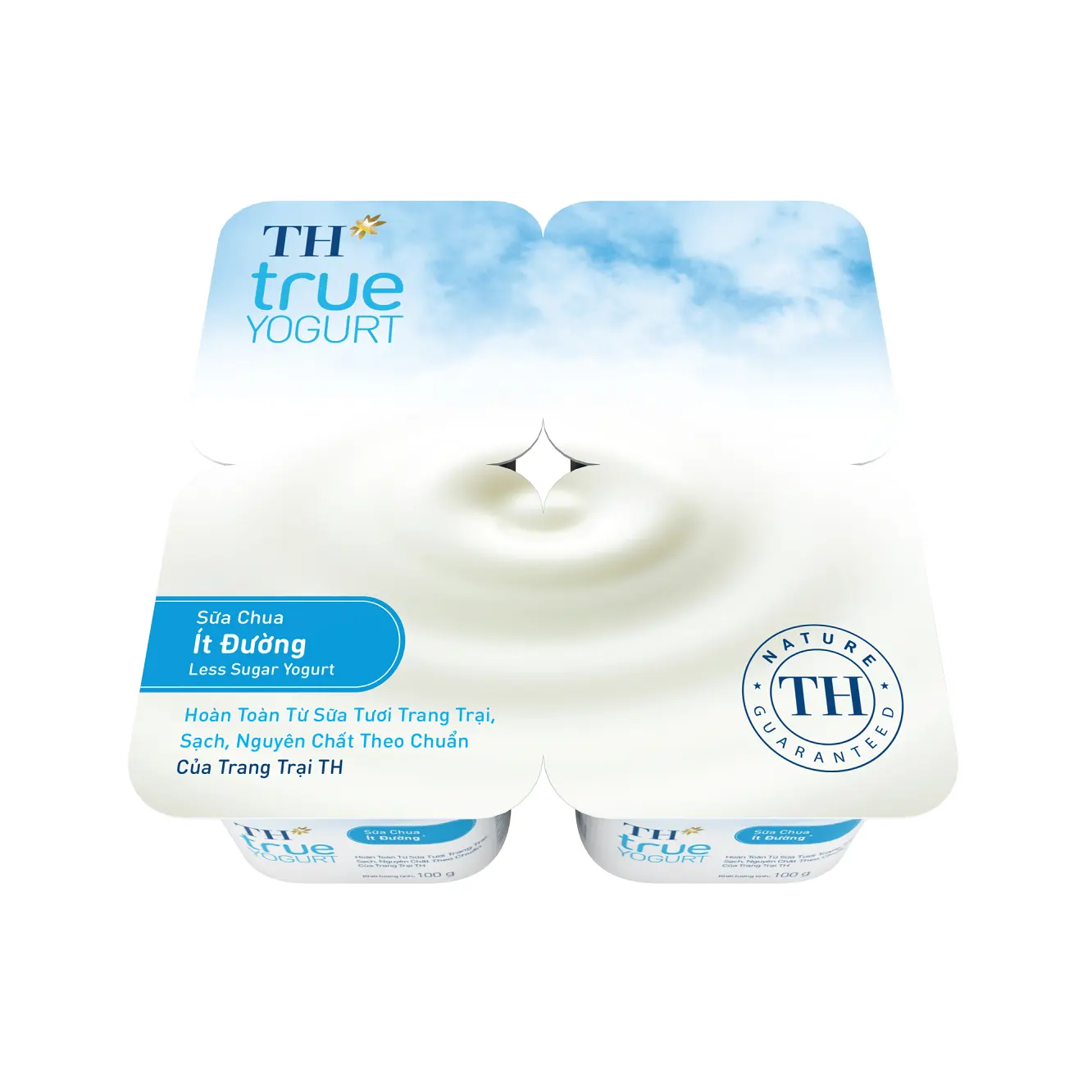 TH true YOGURT - Less Sugar Yogurt 100gx48C Nutrition 45 Days Shelf Life Delicious Dairy Products Yogurt