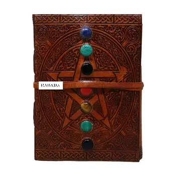 18 cm Star Stone 3D Emboss Leather Blank Book grimoire leather journal book of shadows spell book leather diary journal notebook