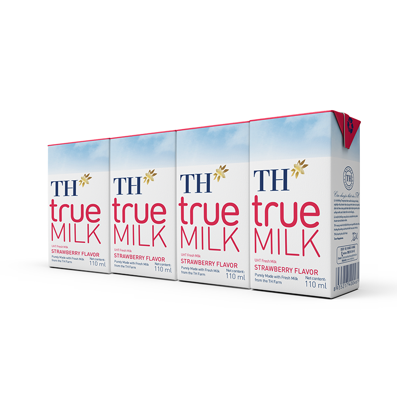 Свежее молоко клубника TH True молоко 110 мл, стерилизованные молочные продукты, бычье органическое АРОМАТИЗИРОВАННОЕ МОЛОКО