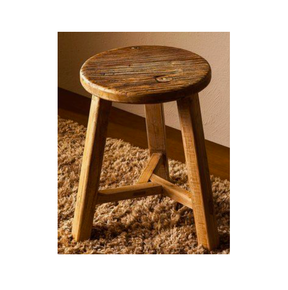 Recycle Wood Rustic Style Stool Antique furniture for Living Room