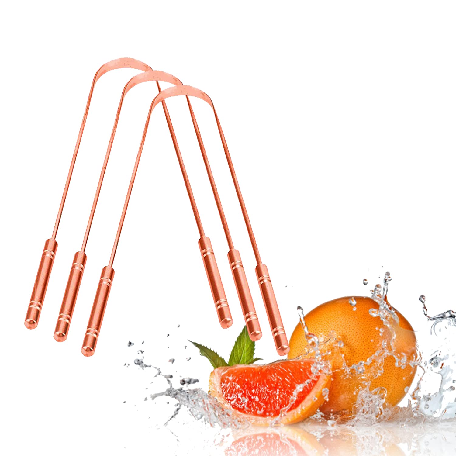 High quality Stainless Steel & Copper Tongue Scraper with Metal Tongue Cleaner for Fresh Breath Dental Tool for Daily Hygiene