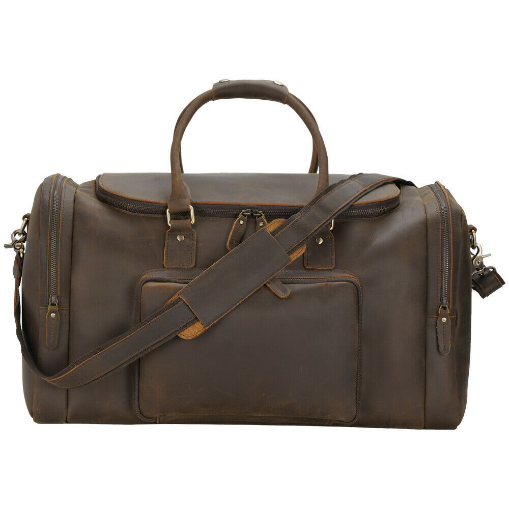 Top Sale 100% Genuine Leather Men Bag Large Capacity Full Grain Leather Luggage Travel Bag Duffel Gym Bag Carry on Suitcase