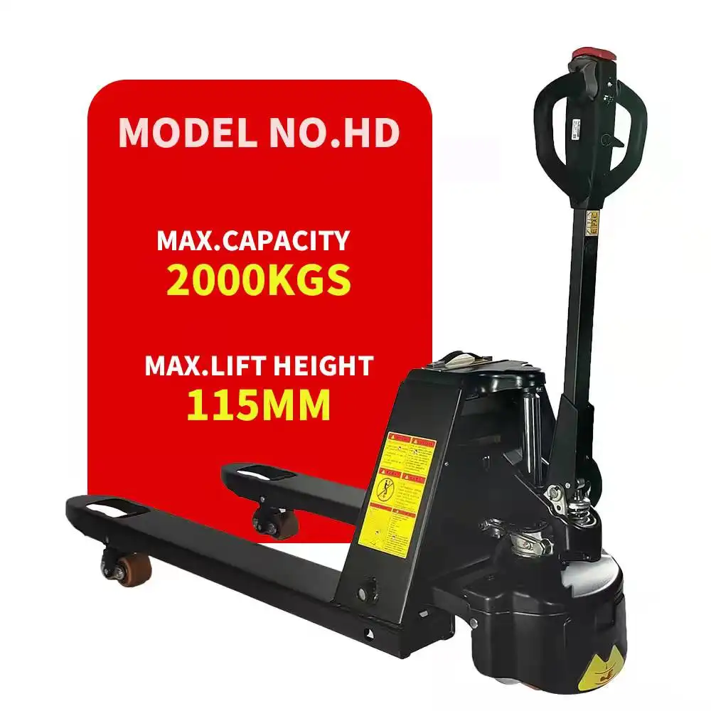 Powered Hydraulic Pallet Jack 2000kg Capacity Full Electric Pallet Truck