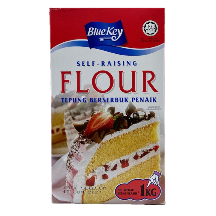 Best Selling Grain Products Plain Self-Rising Wheat Flour Bluekey 1Kg used for Pastries Cooking And Baking Made in Malaysia