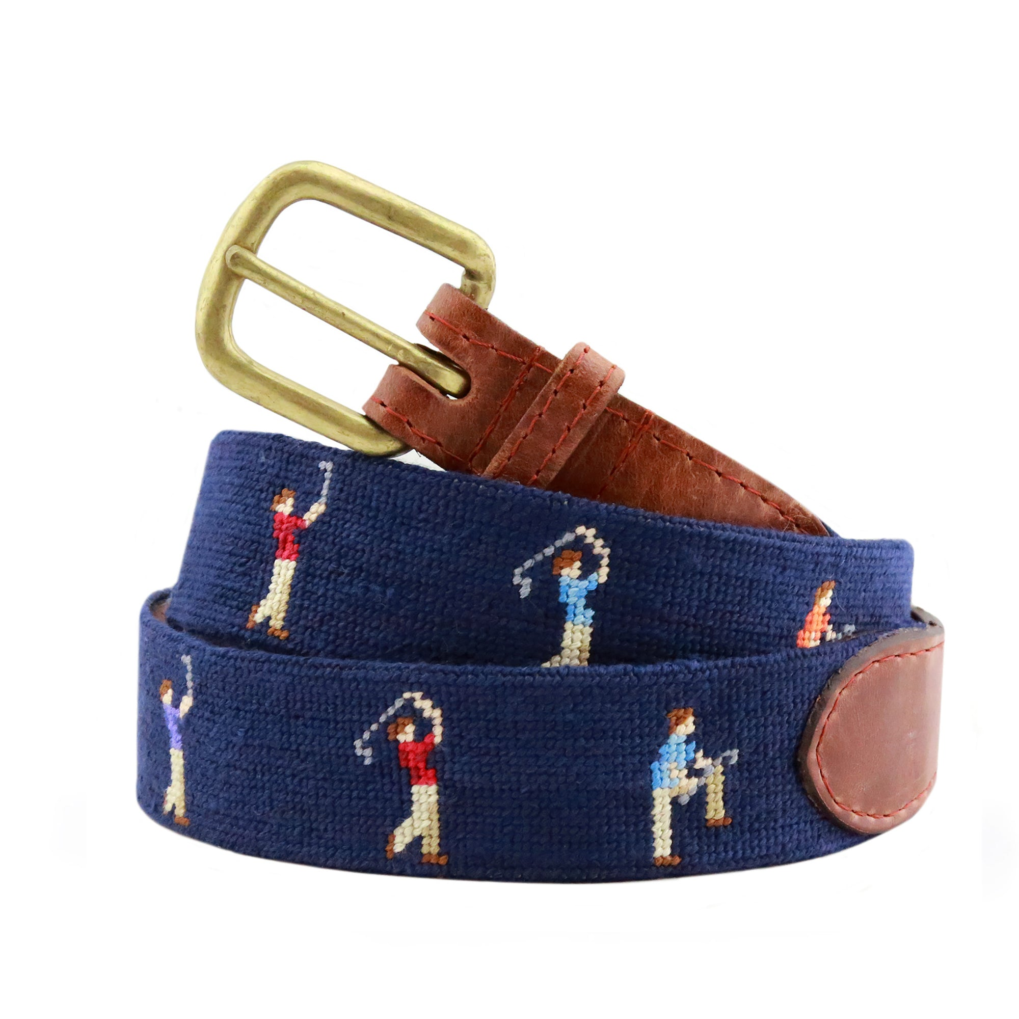 Dark Navy Golf Belt Hand Stitched Cotton Needlepoint Golf Sports Vibe Adjustable Golf Apparel Wholesale OEM ODM Made In Vietnam