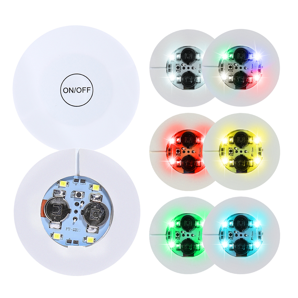 Led Coaster Light Flashing Bottom Coasters Rounded Night Club Led Drink Lights Small Self-adhesive Liquor Bottle Display