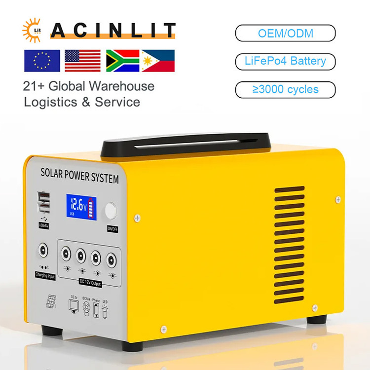 Outdoor Lead Acid Battery Solar Energy System Lithium Battery Cell Home Lighting Phone Charger Power Station With Solar Panel