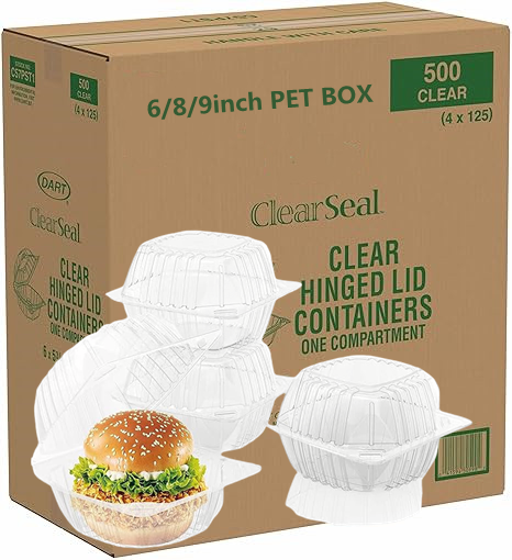 PET 6 8 9 Inch Fast Food Packaging For Mini Burgers Restaurant Container  Disposable Plastic  Food Box  Takeaway Packing