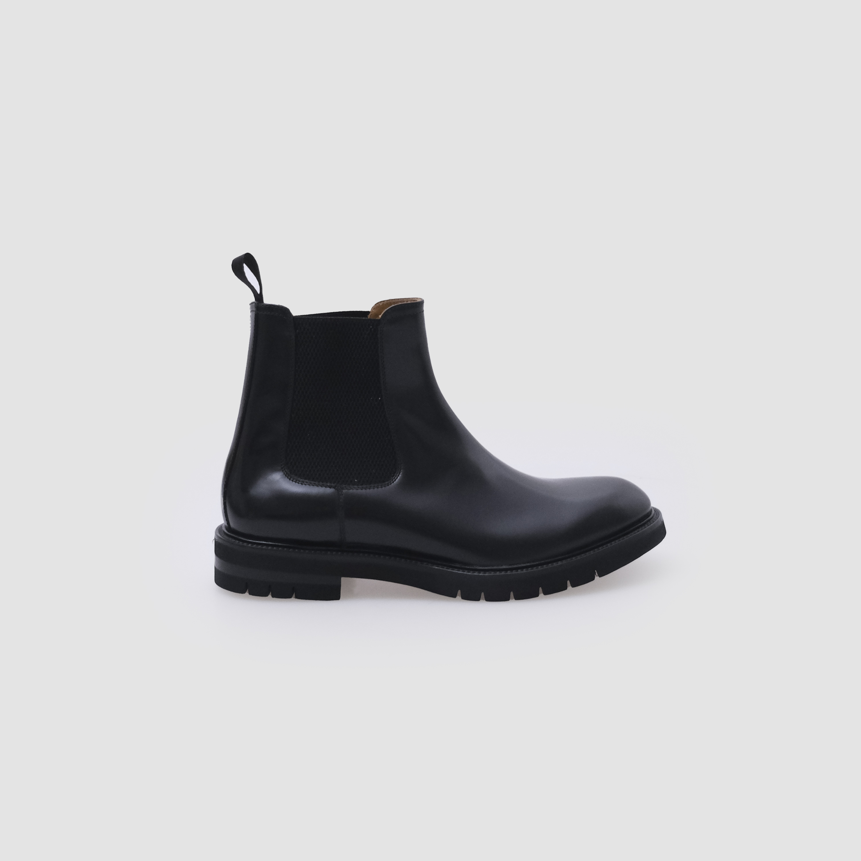 Full Grain Calf Leather Chelsea Boot with lateral elastic band Handmade in Italy Vibram sole Shoes for Men