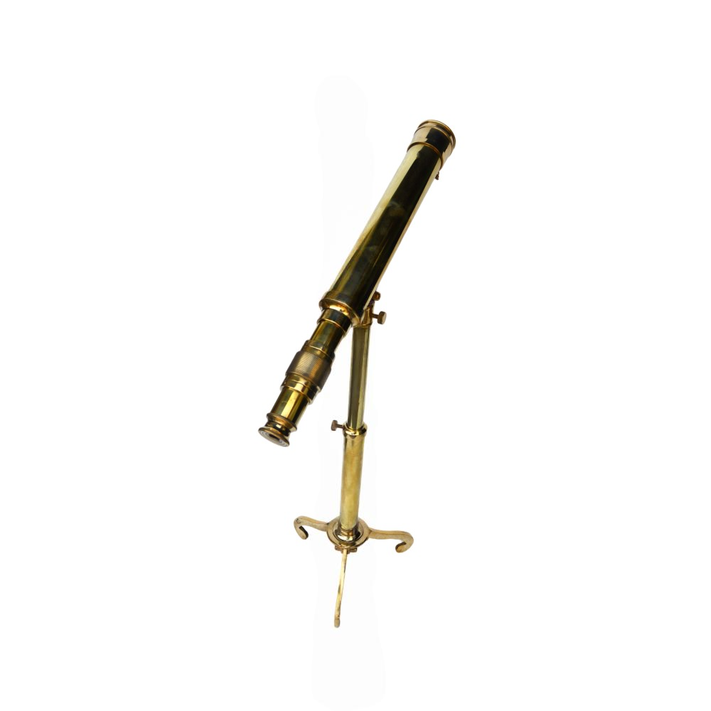 Good quality stand Telescope vintage style brass with out box Spyglass gold finish