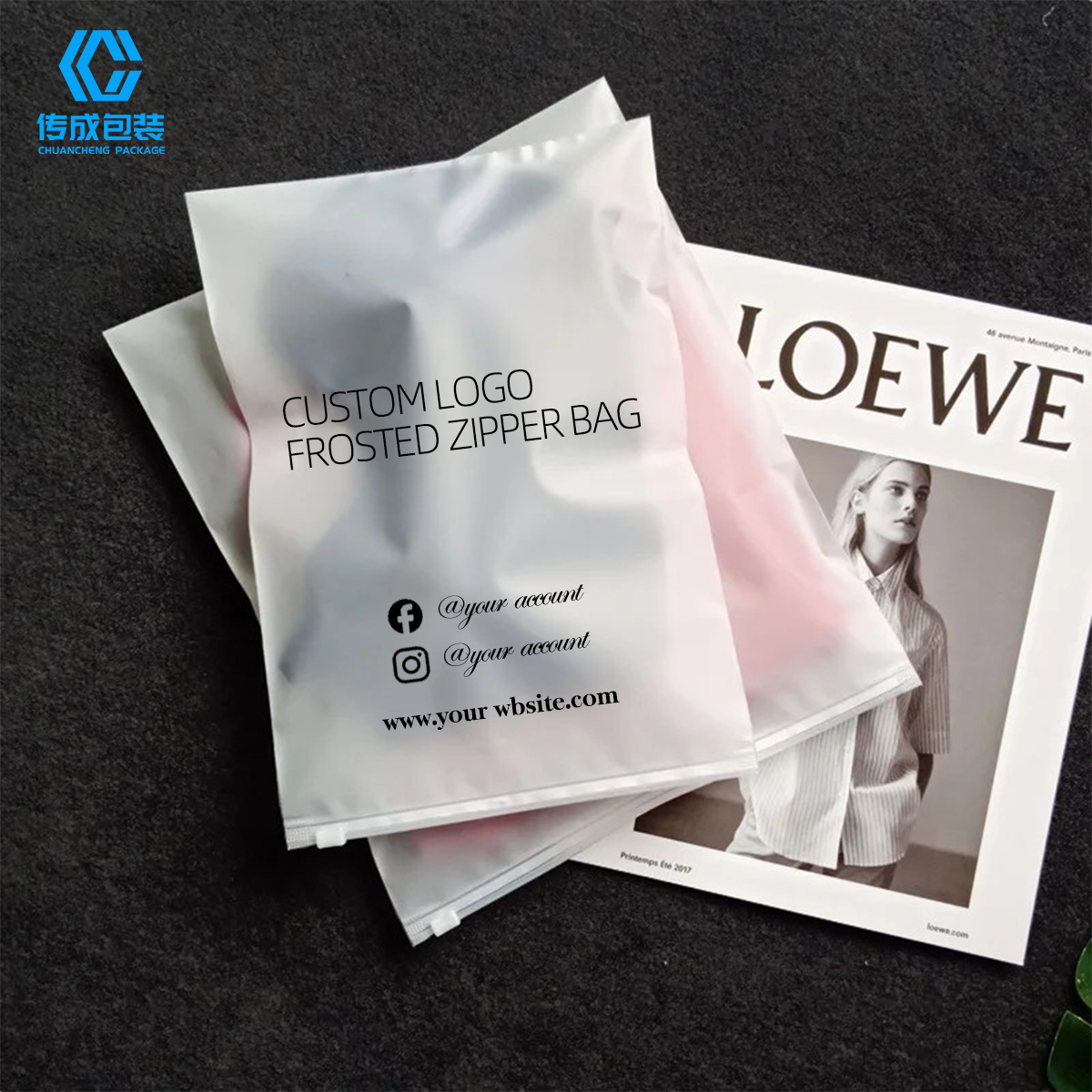 Custom Zip Lock Bag Frosted Plastic Zipper Bags Clothes Packaging ZIPLOCK Pouches Reusable Poly Bags For Clothes Packaging