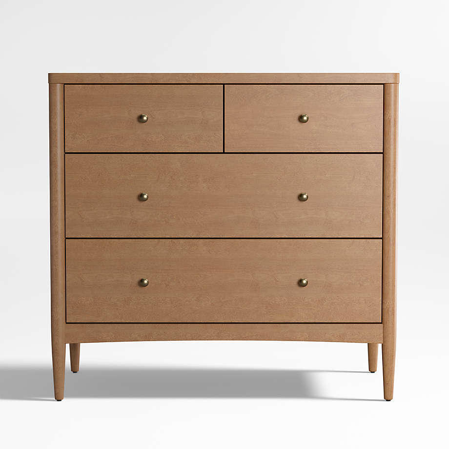 High Quality Solid Wood Baby Dresser 6 Drawers Natural Color Modern Scandinavian Style for Newborn Baby Kids Dresser