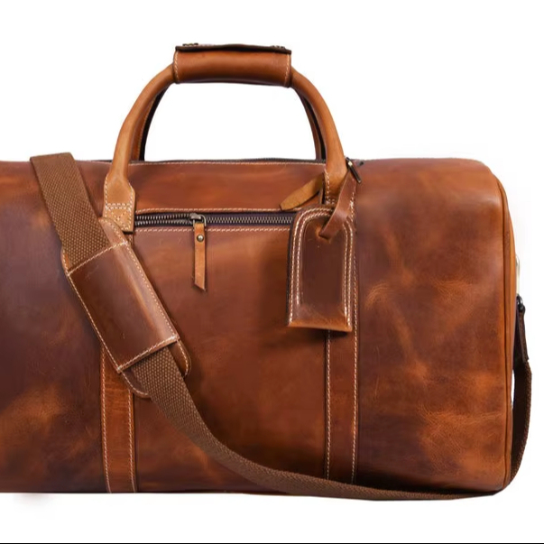 Travelling Trolley Suitcase Carry-on Luggage With Small Bag Leather Luxury Pure Leather Travel Duffel Bag LTB-0102