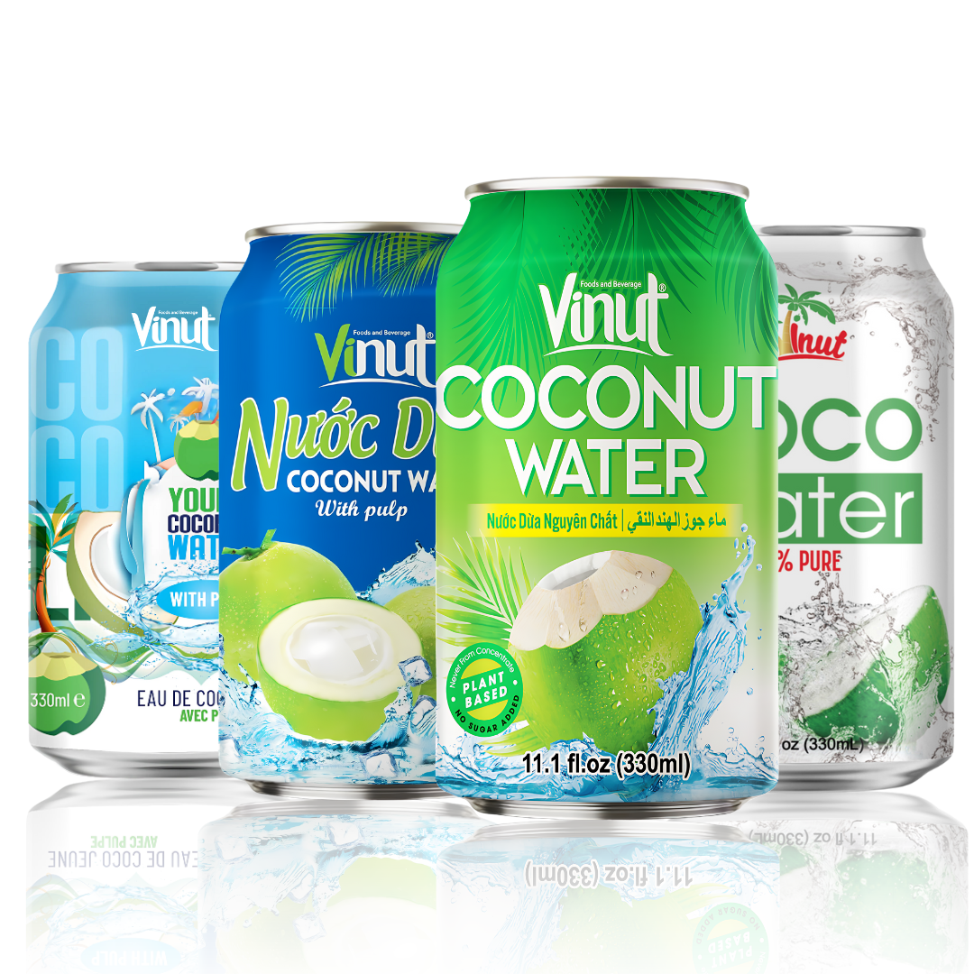 Puree Coconut Water 330ml VINUT Vietnam Manufacturer Natural Processing | Best Price Wholesale Free Sample Private Label OEM/ODM