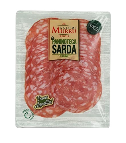 Salame Сделано в Италии в срезах, вакуумная упаковка и готовый к употреблению, с типичными грубыми зернами