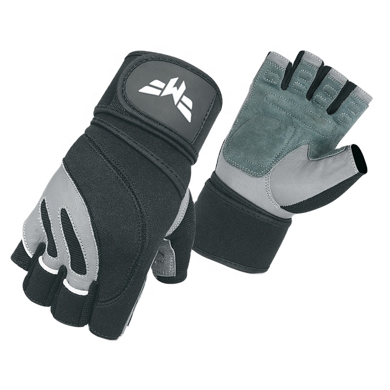 High Quality Weightlifting workout gym fitness cross training short finger men powerlifting hand gloves