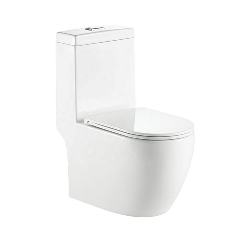 Modern S-trap Elongated WC Toilets Set Soft Close Toilet Seats WC One Piece Toilet Bowl for Hotel Home