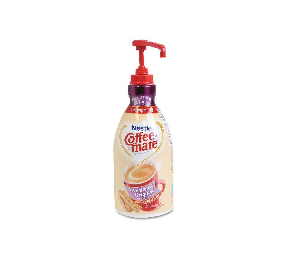Жидкий слимер для кофе Coffee-mate, подсластный оригинальный диспенсер с насосом 1500 мл, 13799. Лот = 20 единиц по 1 каждый.