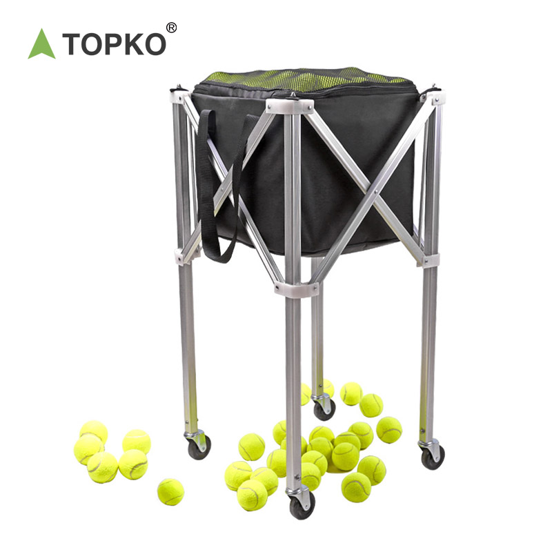 Складная корзина для хранения теннисных мячей TOPKO, Большая складная тележка для теннисных мячей, легко носить с собой