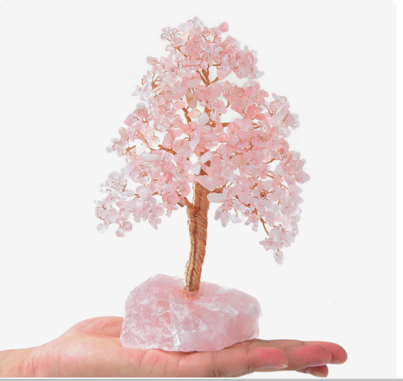 Best Quality Hot Sale Natural Rose Quartz Bonsai Tree of Life with 300 CHIPS CRYSTAL TREE MONEY TREE