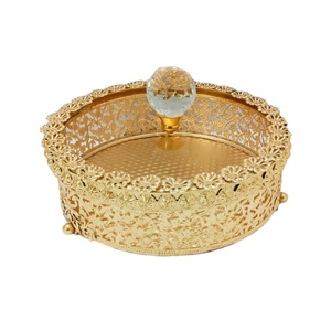 High On Demand Customized Antique Golden Finished Iron Designer Box With Lid for Home Storage Use from India