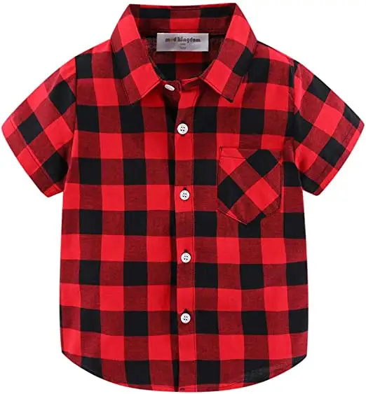 Wholesale High Quality and Cheap  short sleeves Shirts Woven Cotton for boys and Teenagers Vietnam Manufacturer