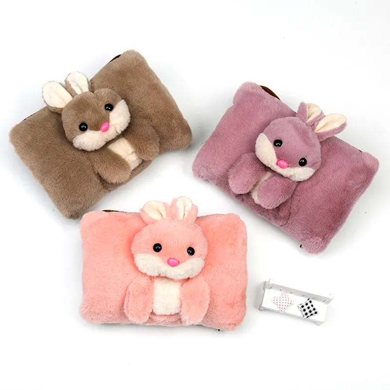 Factory wholesale plug-in hot water bottle charging heating hand warmer plush cartoon hot water bag electric warmer