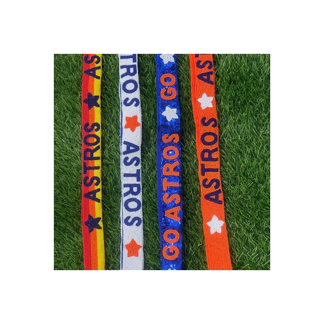 Gameday Astros Team Beaded Bag Strap Stadium Bag Strap Ready To Ship Strap Only Game Day Gear Beaded Purse Strap