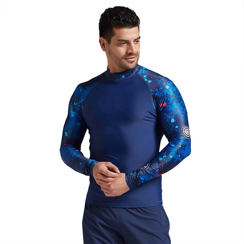 2023 High Quality Men's Rash Guard Swim Shirt Short Sleeve UV Shirt Athletic Quick Dry T-Shirt Tee