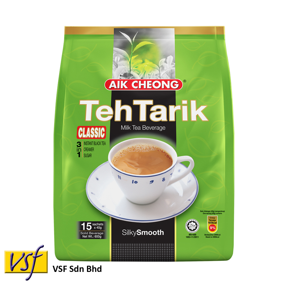 Aik Cheong Coffee Teh Tarik Pulled Milk Classic Original 40g x 12s x 24 pkts Halal Certified Coffee Drink Made in Malaysia